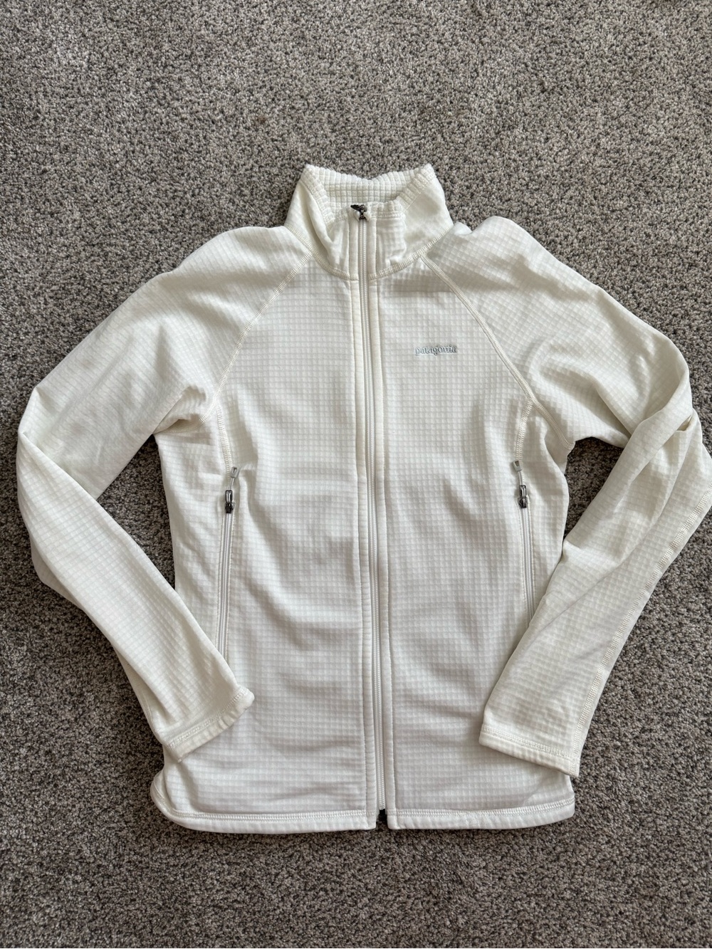 Patagonia Women's Cream Grid-Textured Full-Zip Jacket